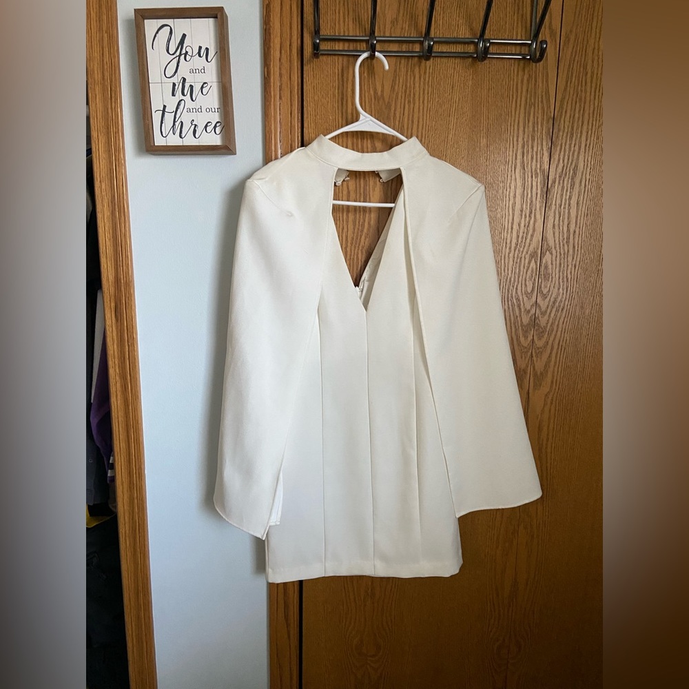 Super Sexy Plunging Neckline Cape Dress